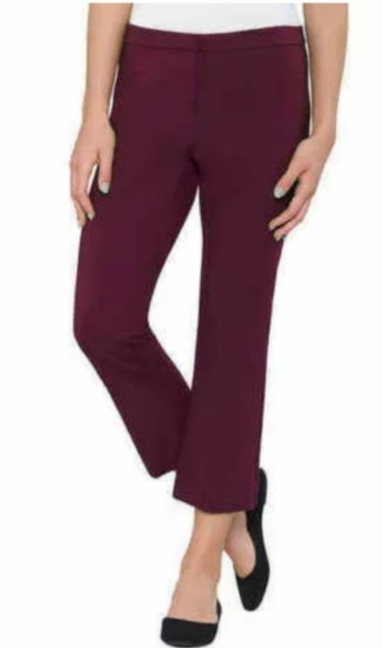 Max & Mia Flat Elastic Waist, Slim Straight Leg, Cropped Pants New in Package  S